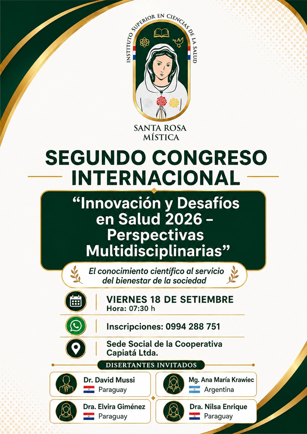 Santa Rosa Mística prepara su Segundo Congreso Internacional sobre innovación y desafíos en salud
