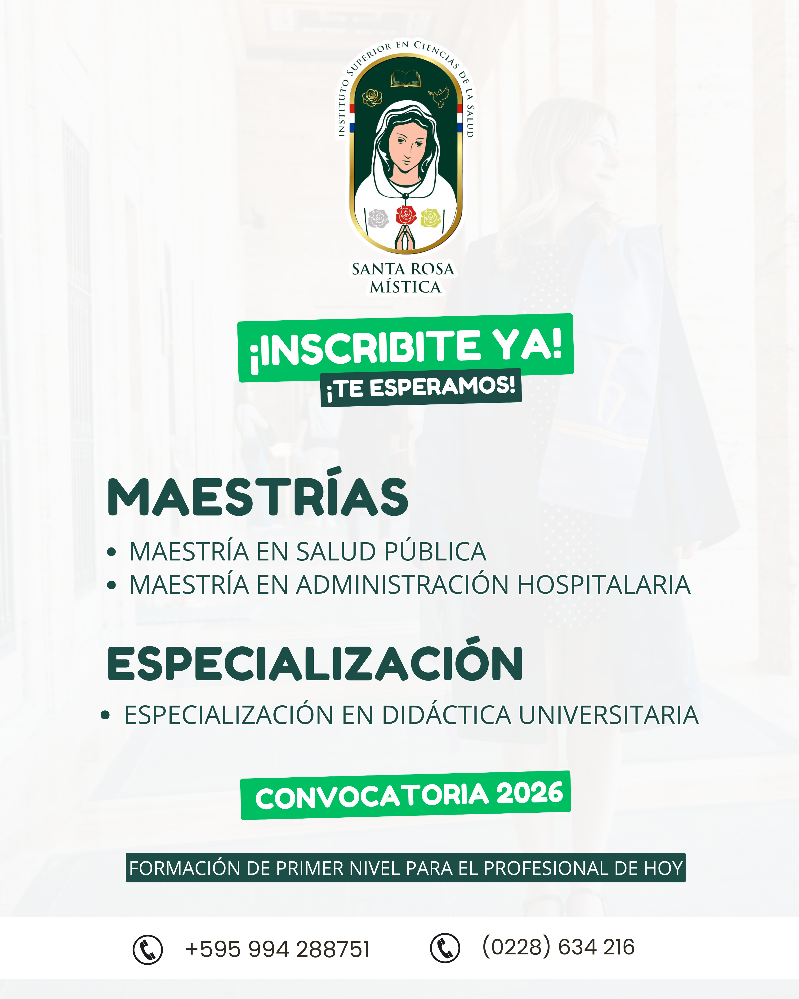 Santa Rosa Mística abre inscripciones para Maestrías y Especialización en la Convocatoria 2026