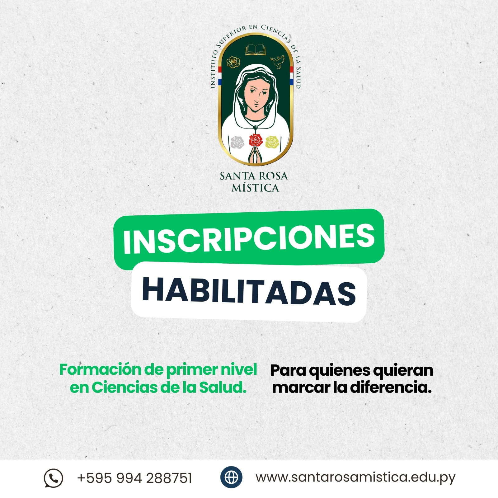 ¡Inscripciones abiertas en el Instituto Superior en Ciencias de la Salud Santa Rosa Mística!